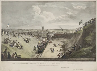 View of the Canterbury and Whitstable Railway from Over the Tunnel Taken on the Opening Day, 3rd May 1830